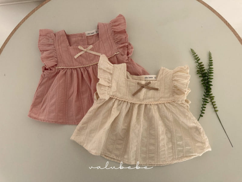 Valu Bebe - Korean Baby Fashion - #babyoninstagram - Eyelet Ribbon Blouse