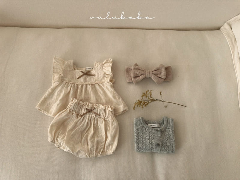 Valu Bebe - Korean Baby Fashion - #babyoutfit - Eyelet Ribbon Blouse - 3