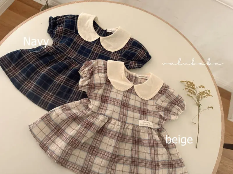 Valu Bebe - Korean Baby Fashion - #babyoutfit - Dungca Check One-Piece - 8