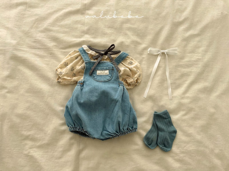 Valu Bebe - Korean Baby Fashion - #onlinebabyshop - Round Denim Body Suit - 5