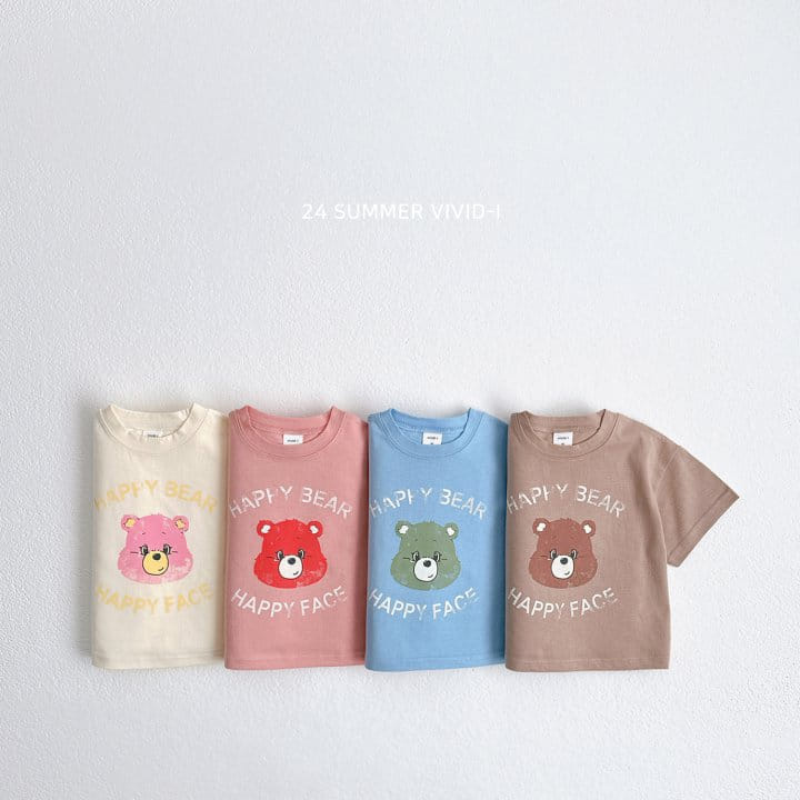 Vivid I - Korean Children Fashion - #Kfashion4kids - Face Bear Tee