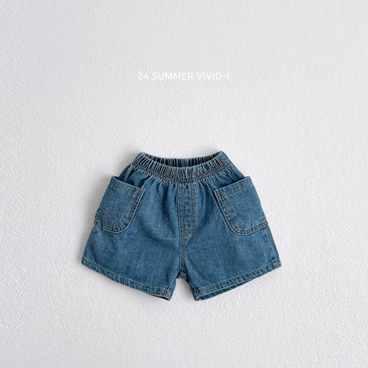 Vivid I - Korean Children Fashion - #Kfashion4kids - Slub Denim Shorts - 3