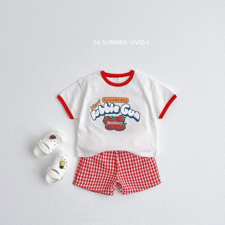 Vivid I - Korean Children Fashion - #childofig - Fruit Check Top Bottom Set - 3