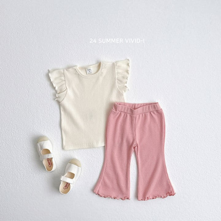 Vivid I - Korean Children Fashion - #childofig - Shoulder Frill Sleeveless Tee - 3