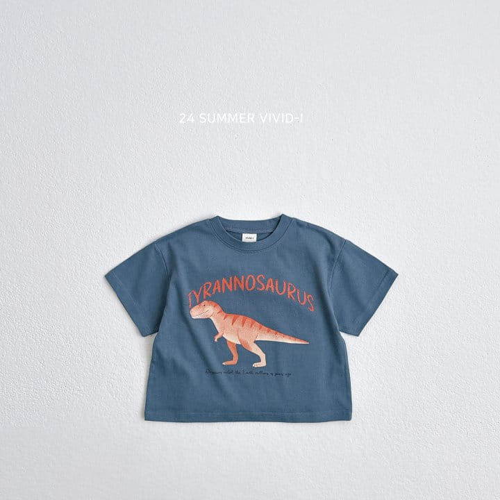 Vivid I - Korean Children Fashion - #childofig - Summer Dino Short Sleeve Tee - 4