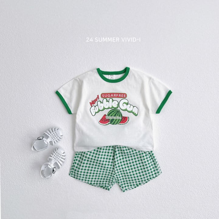 Vivid I - Korean Children Fashion - #childofig - Fruit Check Top Bottom Set - 4