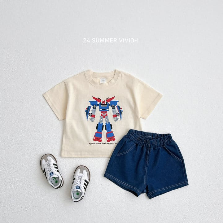 Vivid I - Korean Children Fashion - #childrensboutique - Vintage Robot Short Sleeve Tee - 6