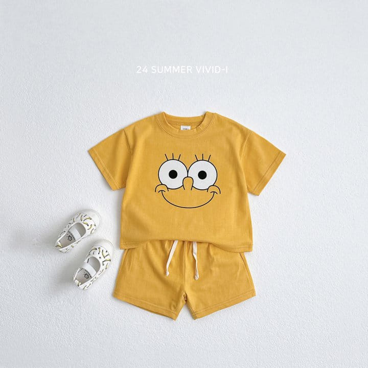 Vivid I - Korean Children Fashion - #designkidswear - Summer Eye Nose Top Bottom Set - 2