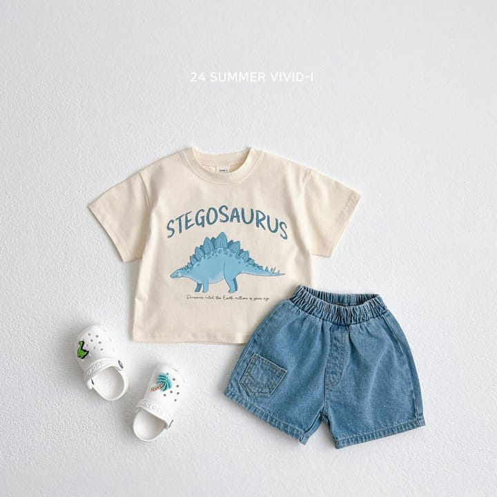 Vivid I - Korean Children Fashion - #designkidswear - Summer Dino Short Sleeve Tee - 6