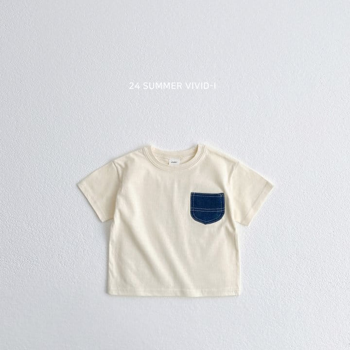 Vivid I - Korean Children Fashion - #discoveringself - Denim Pocket Short Sleeve Tee - 4