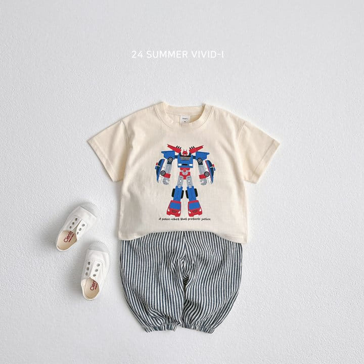 Vivid I - Korean Children Fashion - #fashionkids - Vintage Robot Short Sleeve Tee - 9