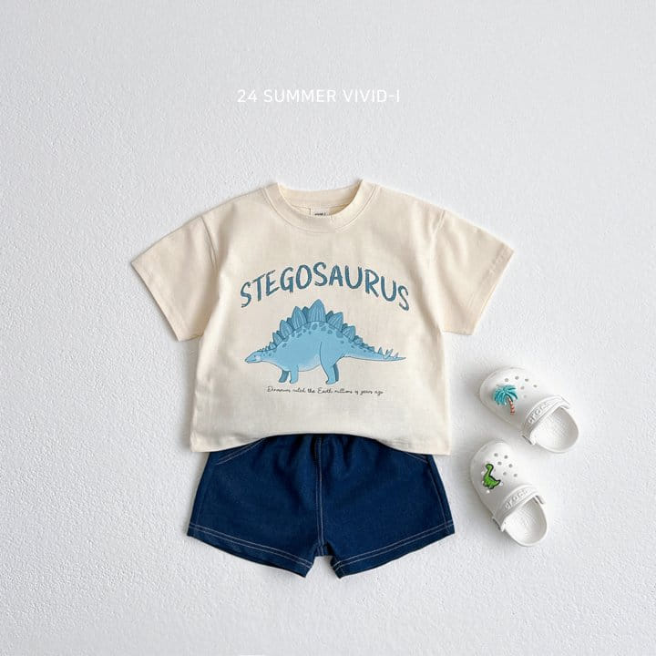 Vivid I - Korean Children Fashion - #fashionkids - Summer Dino Short Sleeve Tee - 8