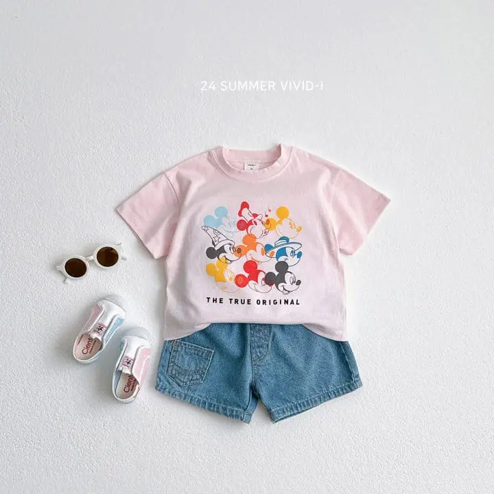 Vivid I - Korean Children Fashion - #kidsshorts - M Face Short Sleeve Tee - 10