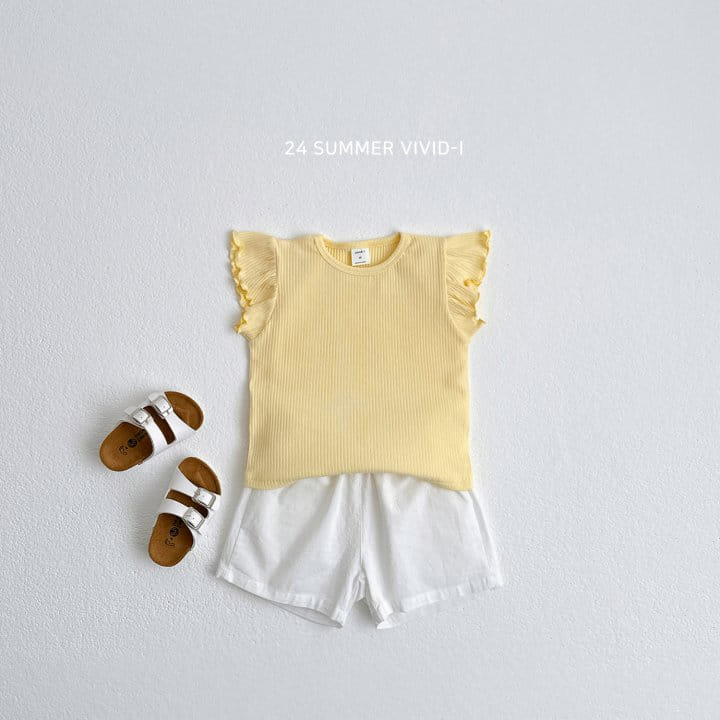 Vivid I - Korean Children Fashion - #kidsstore - Shoulder Frill Sleeveless Tee - 9