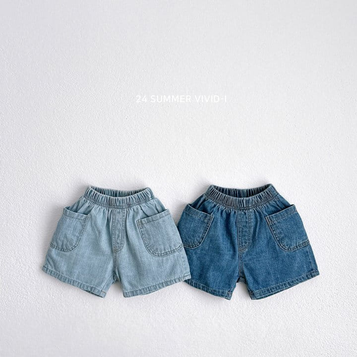 Vivid I - Korean Children Fashion - #kidsstore - Slub Denim Shorts