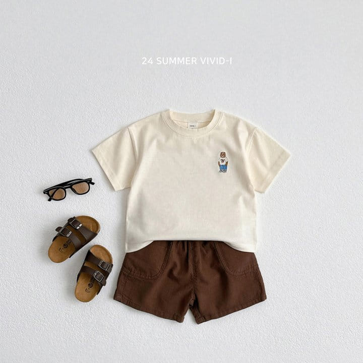 Vivid I - Korean Children Fashion - #kidzfashiontrend - Embroidery Bear Short Sleeve Tee - 5