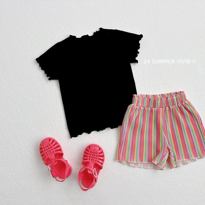 Vivid I - Korean Children Fashion - #kidzfashiontrend - Pattern Pleats Shorts - 8