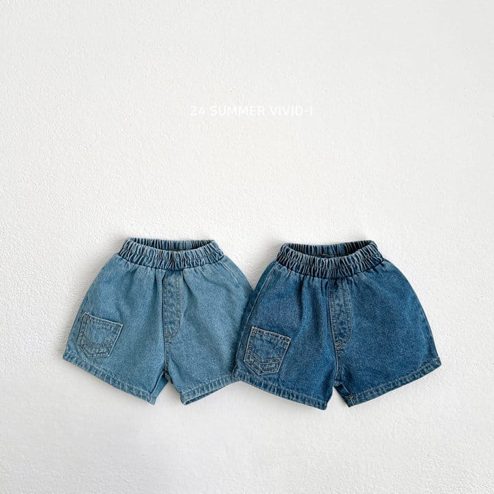 Vivid I - Korean Children Fashion - #kidzfashiontrend - Mini Pocket Denim Shorts