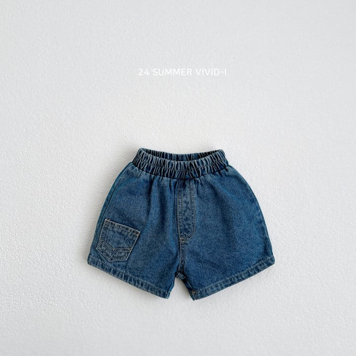 Vivid I - Korean Children Fashion - #littlefashionista - Mini Pocket Denim Shorts - 3