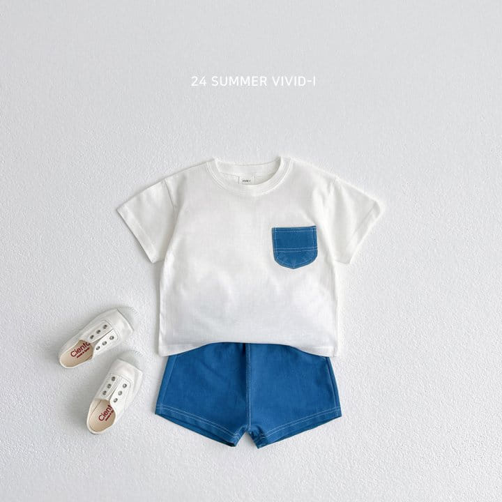 Vivid I - Korean Children Fashion - #magicofchildhood - Denim Pocket Short Sleeve Tee - 10