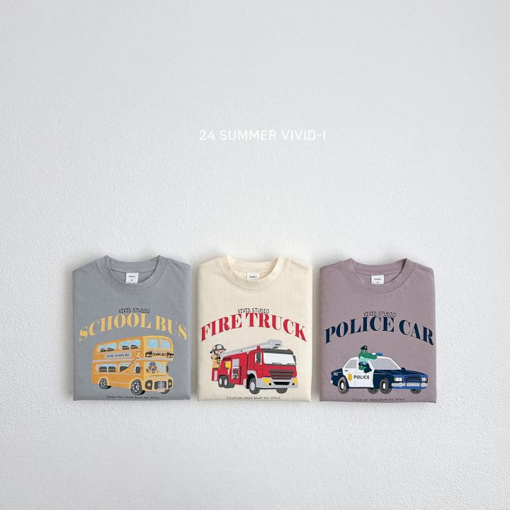 Vivid I - Korean Children Fashion - #magicofchildhood - Animal Car Short Sleeve Tee - 2