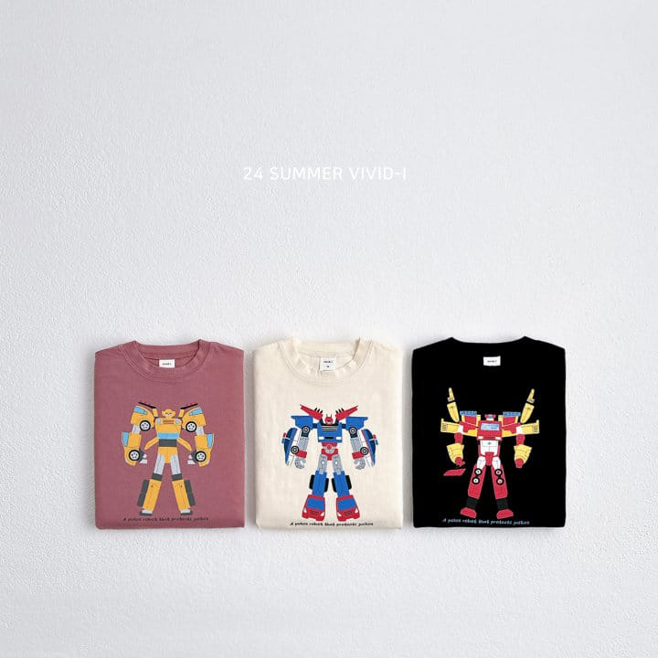 Vivid I - Korean Children Fashion - #minifashionista - Vintage Robot Short Sleeve Tee - 2