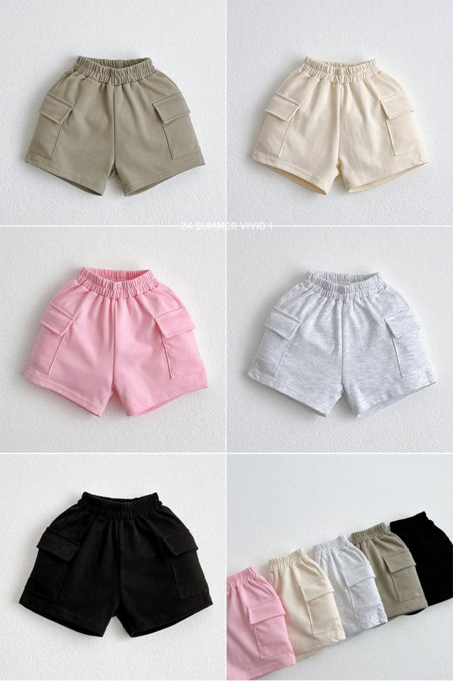 Vivid I - Korean Children Fashion - #prettylittlegirls - Pocket Cargo Shorts - 2