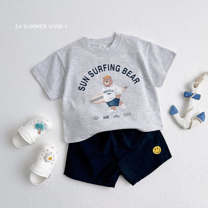 Vivid I - Korean Children Fashion - #prettylittlegirls - Surfing Bear Top Bottom Set - 10