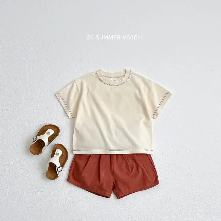 Vivid I - Korean Children Fashion - #toddlerclothing - Stitch Short Sleeve Tee - 11