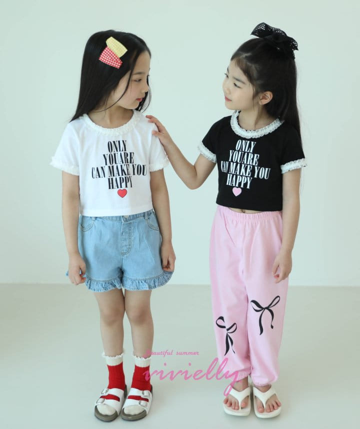 Vivielly - Korean Children Fashion - #kidzfashiontrend - Ribbon Jogger Pants - 4