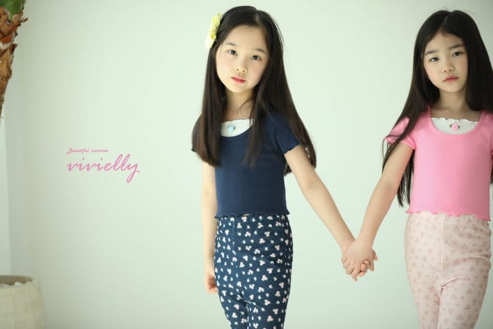 Vivielly - Korean Children Fashion - #kidsshorts - Terry Rose Tee - 11