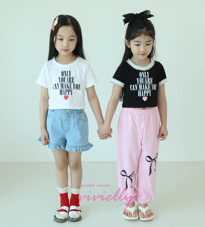 Vivielly - Korean Children Fashion - #kidzfashiontrend - Ribbon Jogger Pants - 3