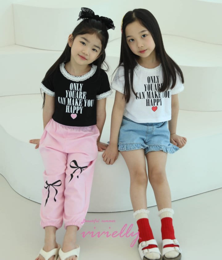 Vivielly - Korean Children Fashion - #prettylittlegirls - Ribbon Jogger Pants - 8