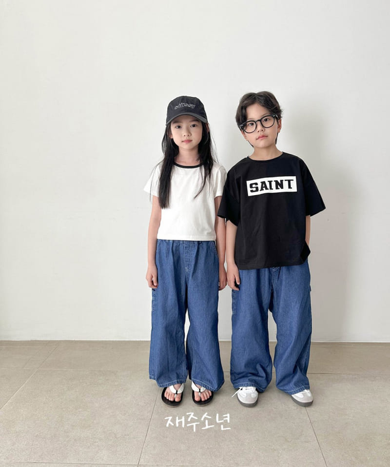 Witty Boy - Korean Children Fashion - #kidsstore - Sunny Capender Denim Pants - 10