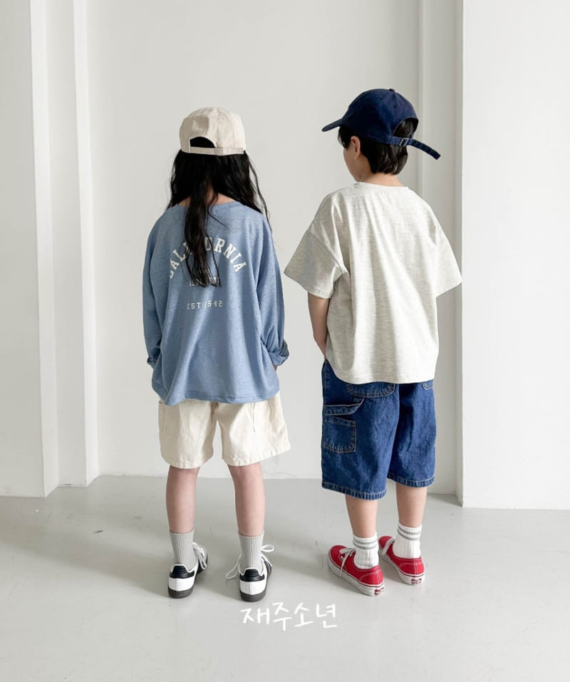 Witty Boy - Korean Children Fashion - #littlefashionista - Half Capender Denim Pants - 6