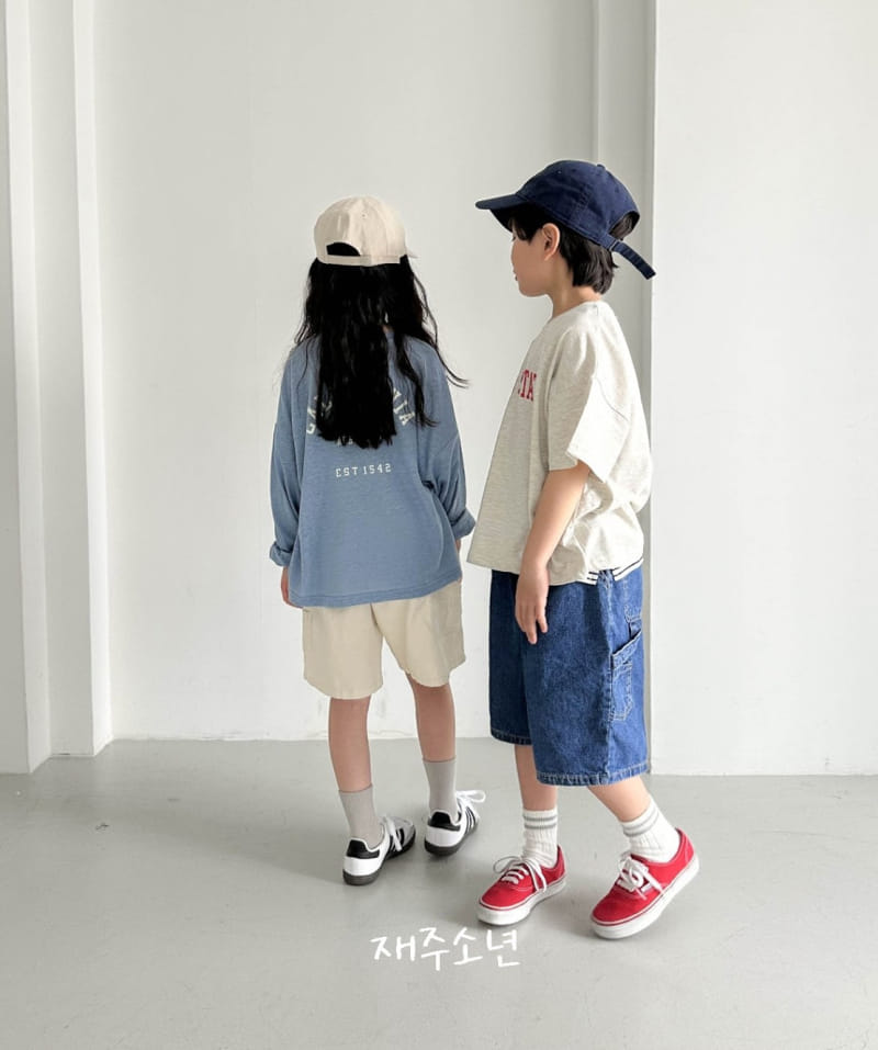 Witty Boy - Korean Children Fashion - #magicofchildhood - Half Capender Denim Pants - 7