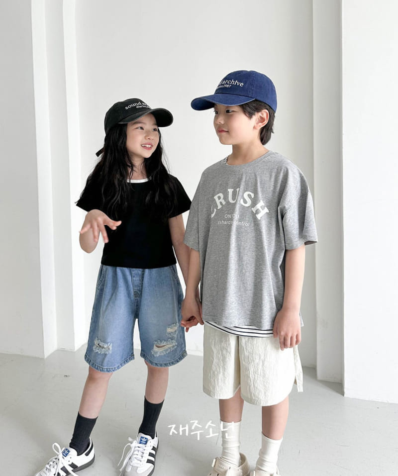 Witty Boy - Korean Children Fashion - #minifashionista - Bucket Crop Tee - 11