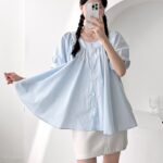 Round Shirring Blouse