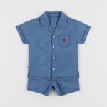 Darly Chambray Denim Baby Top Bottom Set