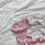 Pink Flower Top Bottom Set