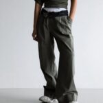 C Two Pin Tuck Wide Trousers