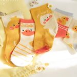 Cute Duck Yellow Socks (5ea 1set)