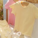 Pink Yellow Cute Baby Daily Frill Tee