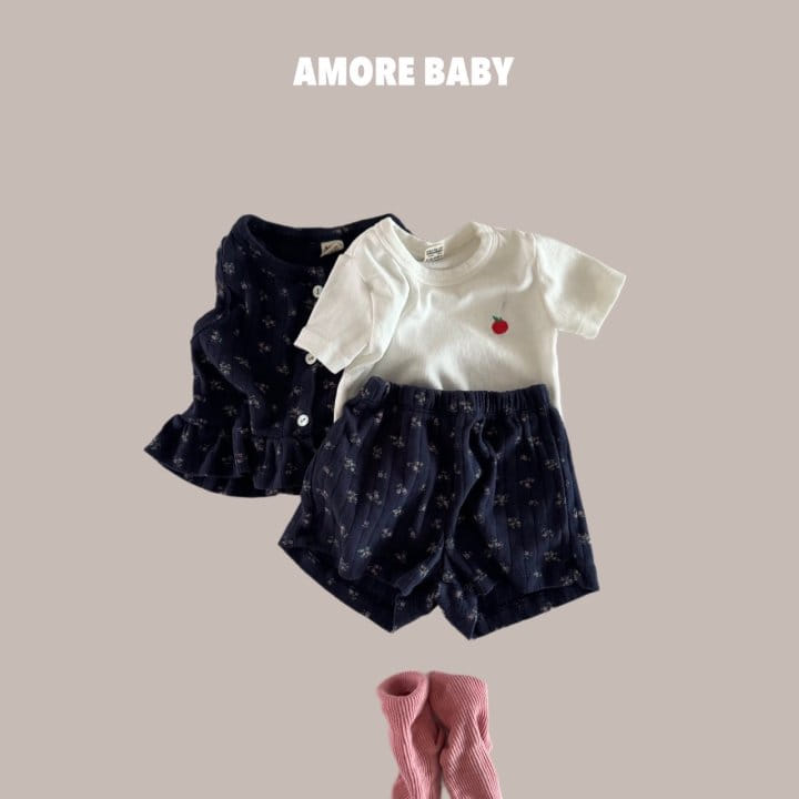 A More - Korean Baby Fashion - #babyoutfit - Small Flower Sleeveless Tee - 5