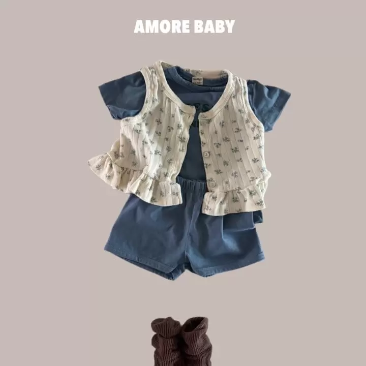 A More - Korean Baby Fashion - #onlinebabyboutique - Cheese Top Bottom Set - 6