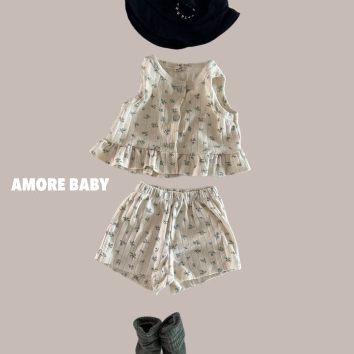 A More - Korean Baby Fashion - #onlinebabyshop - Small Flower Sleeveless Tee - 8