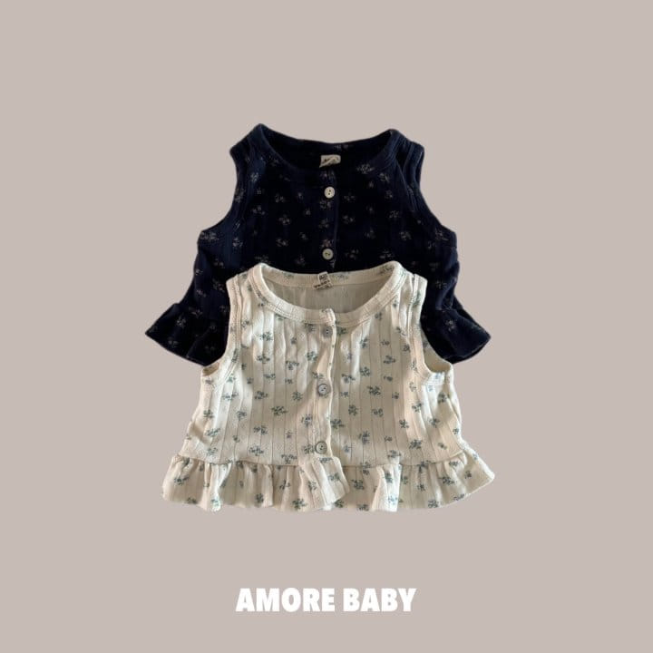 A More - Korean Baby Fashion - #smilingbaby - Small Flower Sleeveless Tee - 9