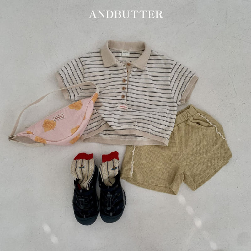 Andbutter - Korean Children Fashion - #kidsshorts - Sand ST Collar Tee - 10