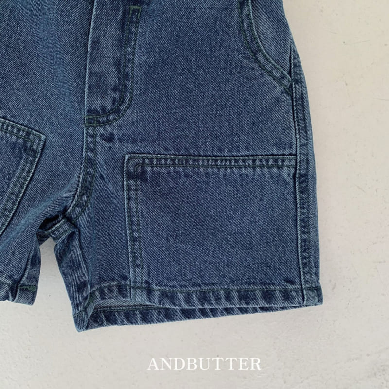 Andbutter - Korean Children Fashion - #littlefashionista - Point Half Denim Pants - 9