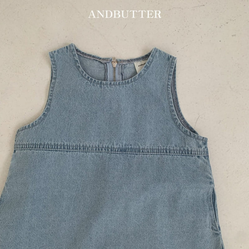 Andbutter - Korean Children Fashion - #prettylittlegirls - Ribbon Denim One-Piece - 3